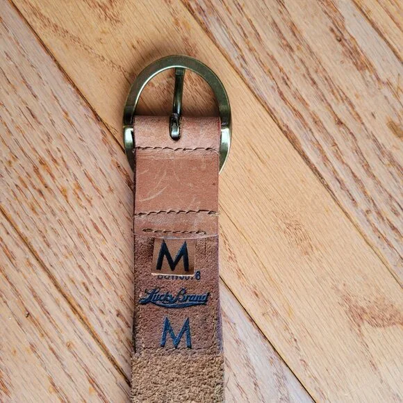 Lucky Brand Multi Embroidered Aztec Boho 100% Leather Belt Brown - Picture 9 of 16